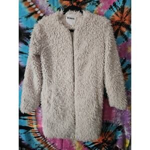 BB Dakota Soft Spot Faux Fur Coat, Women's Size XS, Tan/Off White Lined Jacket